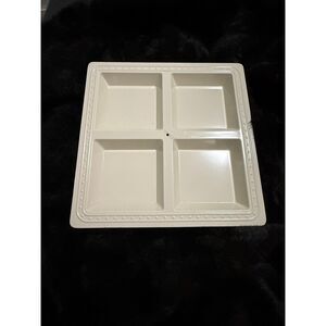 Nora Fleming 14" Retired Pearl Dot Platter Melamine 4 Square Divided Sections